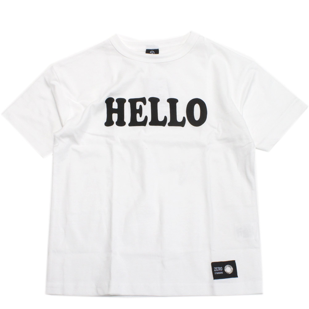 楽天子供服サーカス【ZERO standard/子供服/ゼロスタンダード】 あす楽 HELLO Tシャツ ブラック（BK）