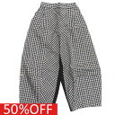 【ユニカ 子供服 UNICA 女の子 ガールズ レディース】 セール 【50%OFF】 ギンガム切替ランタンパンツ ブラック×ブラウン(50)