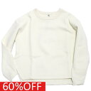 【マルーク 子供服 maarook 女の子 親子 ガールス ベビー ベビーギフト】 セール 【60%OFF】 バイアスニットキルトトレーナー シロ(01)