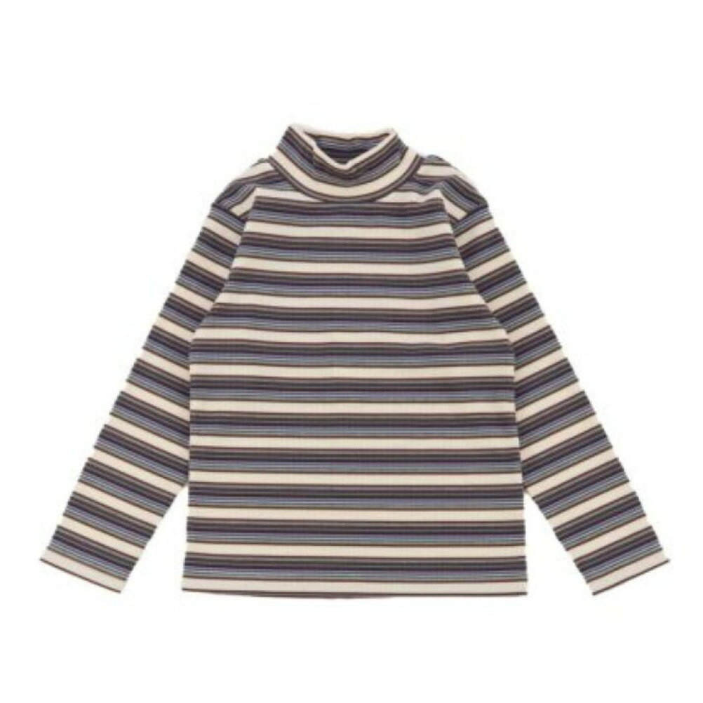 【オーシャンアンドグラウンド/子供服/ベビー/キッズ/ジュニア/ocean＆ground】 タートルネックボーダーリブTシャツ マルチカラー(XX)
