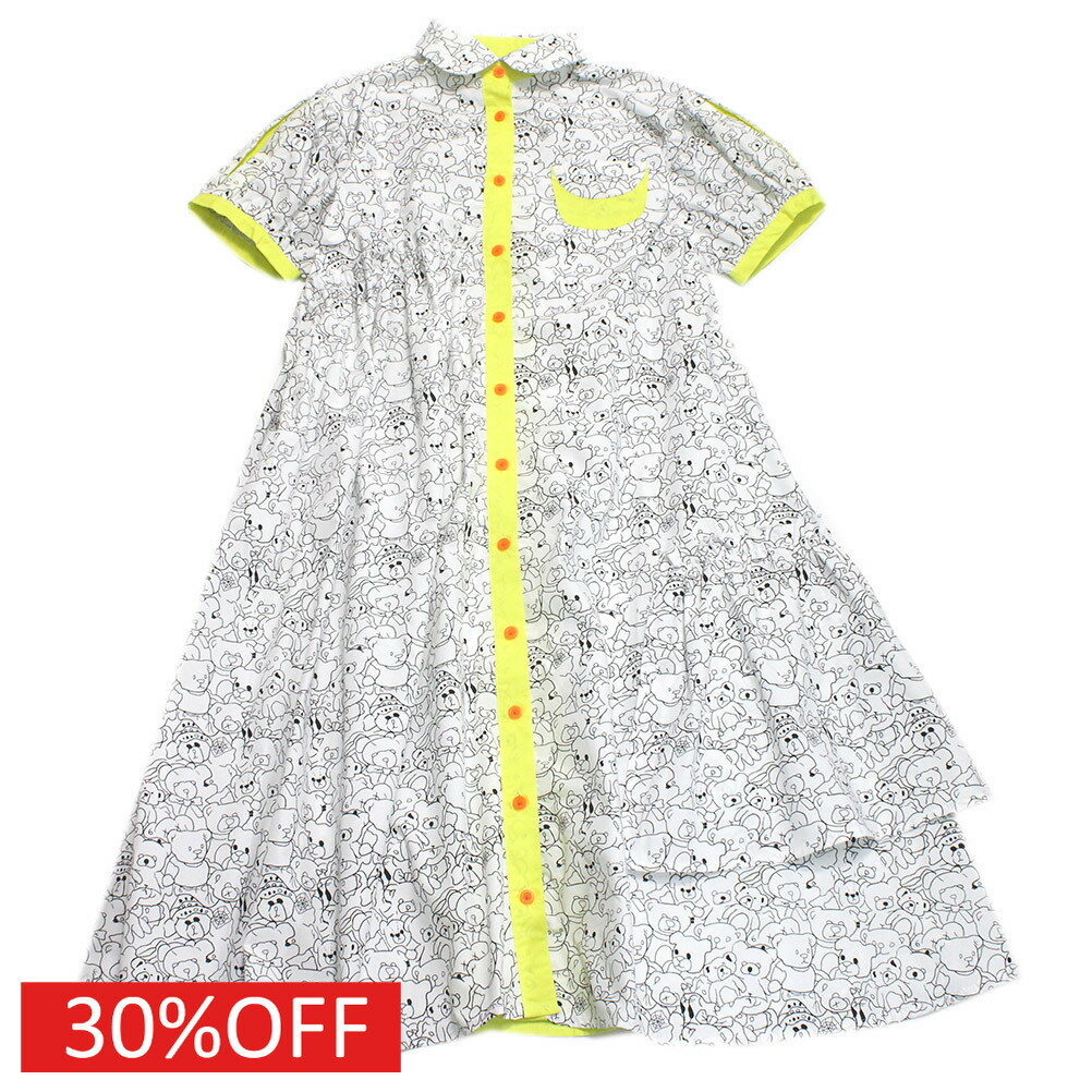 乐天商城 - 【ユニカ 子供服 UNICA 女の子 ガールズ レディース】 セール 【30%OFF】 manyBearカラフルシャツワンピース オフホワイト(2)