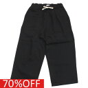 【子供服 ジュニア 親子 GENERATOR ジェネレーター】 セール 【70%OFF】 2タックワイドパンツ ブラック(BK)