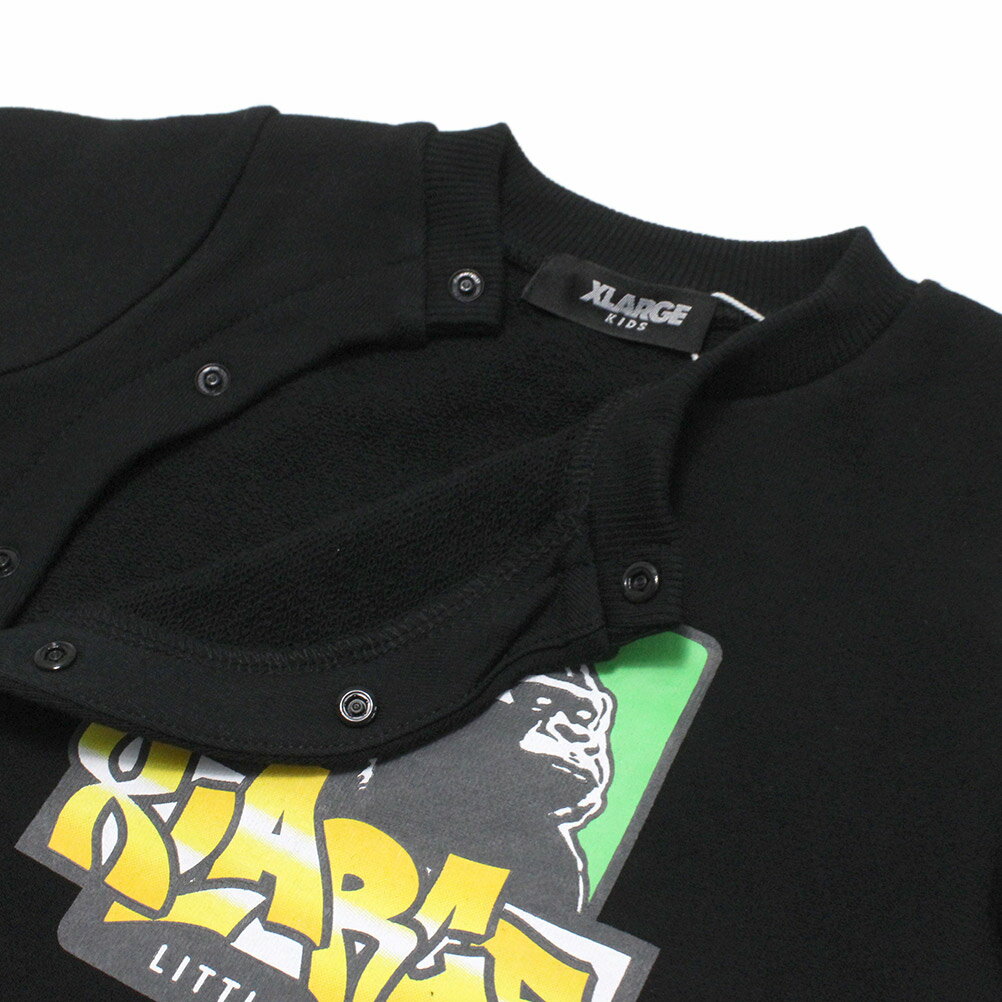 【キッズ エクストララージ XLARGE KIDS 子供服 エックスラージ】 ボックスゴリラカバーオール クロ(80)