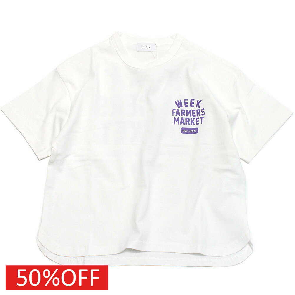 T-Shirts （Half Sleeves） - 【子供服 フォブ FOV キッズ】 セール 【50%OFF】 WEEK 6分袖Tシャツ ホワイト(WH)