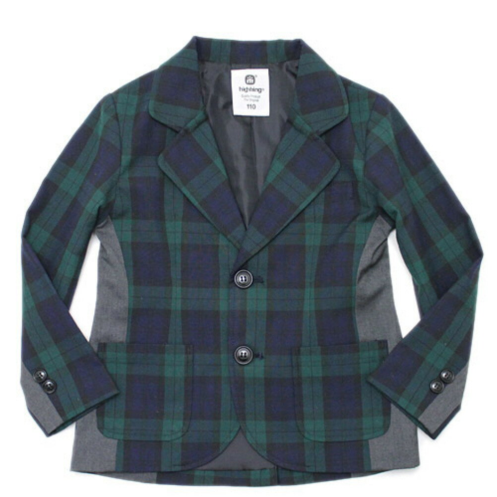 【子供服 ハイキング highking highkinggirl ハイキングガール ジュニア 男の子 】 inherit ジャケット チェックネイビー