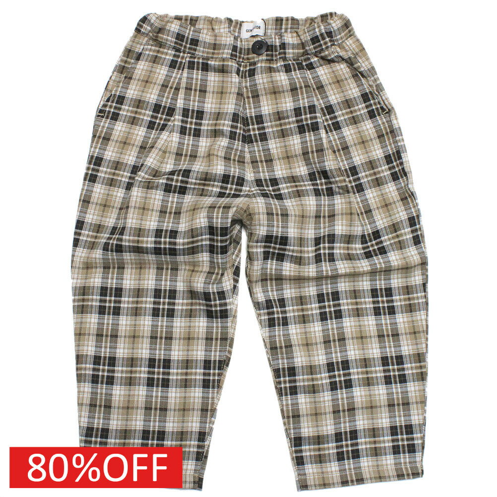 【子供服 ジュニア 親子 GENERATOR ジェネレーター】 セール 【80%OFF】 チェックワンタックパンツ チェック(CE)