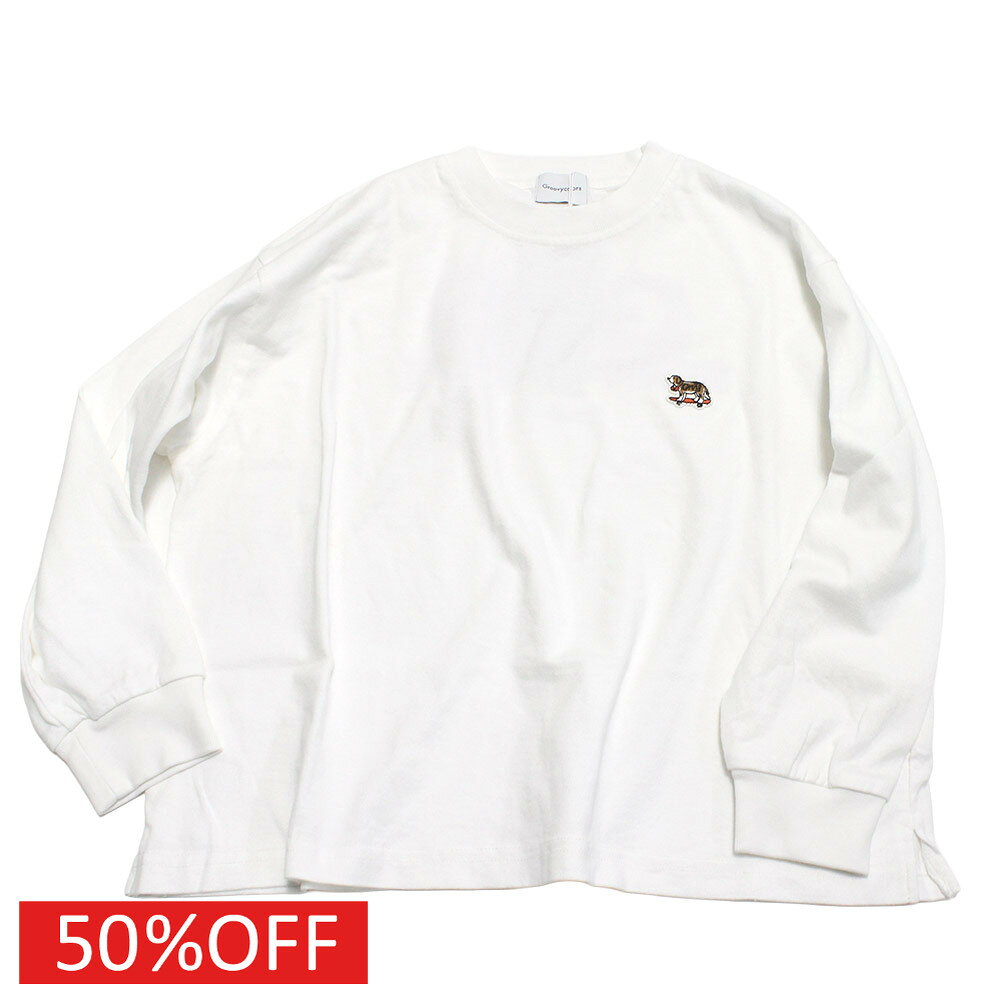 乐天商城 - 【グルーヴィーカラーズ groovy colors ジュニア 子供服】 セール 【50%OFF】 テンジク GRS SKATE DOG L/S TEE 1W白