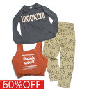 【DILASH/子供服/ディラッシュ/子ども服/ジュニア】 セール 【60%OFF】 3Pフロントロゴルームウェアセット チャコール(CH)