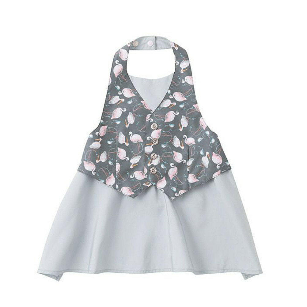 【ベビー/MARLMARL/マールマール/出産祝い/スタイ/チュチュ】 MARLMARL エプロン ギャルソン6 for Baby (80-90cm) フラミンゴグレー flamingo grey