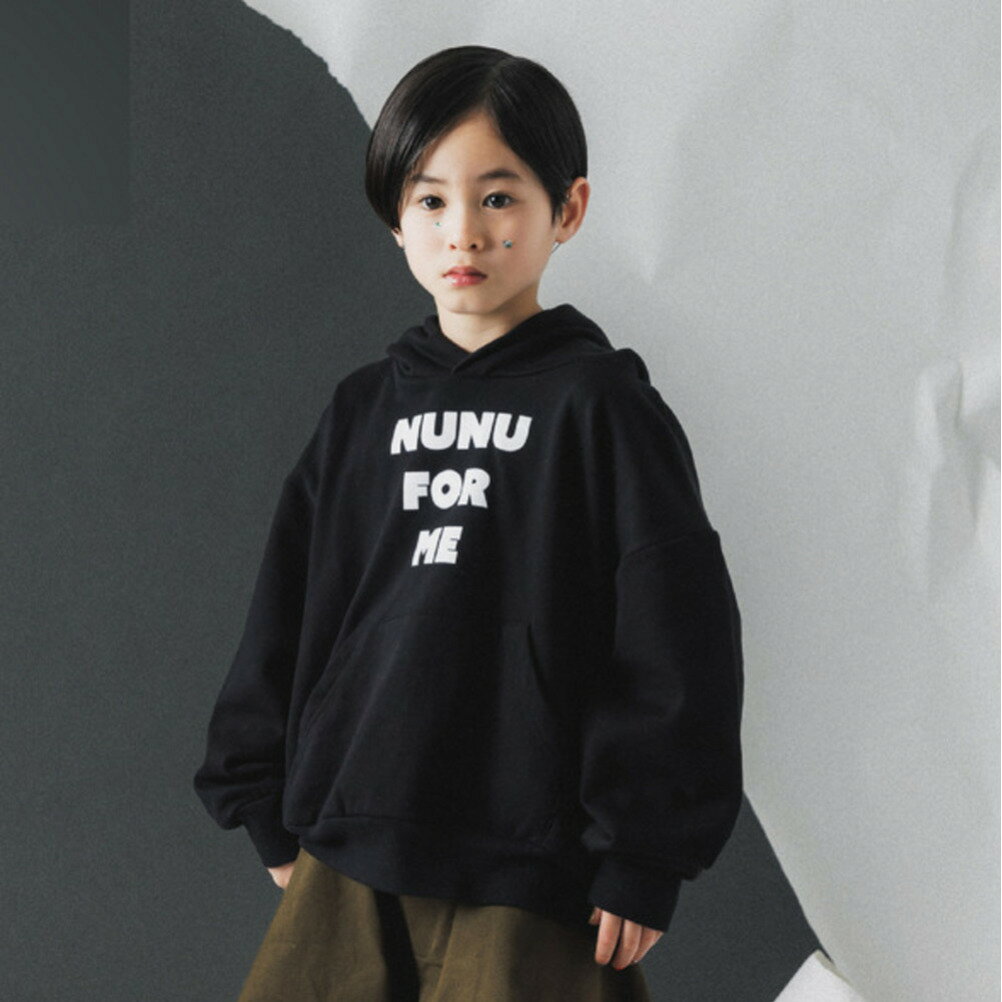 【ヌヌフォルム ヌヌ nunu nunuforme】 Nプリントパーカ【9月下旬入荷予定】 ブラック