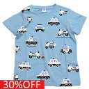 【CHEEK ROOM/チークルーム/知育玩具/子供服/ベビー/キッズ】 セール 【30%OFF】 パトカー総柄Tシャツ ブルー(BL)