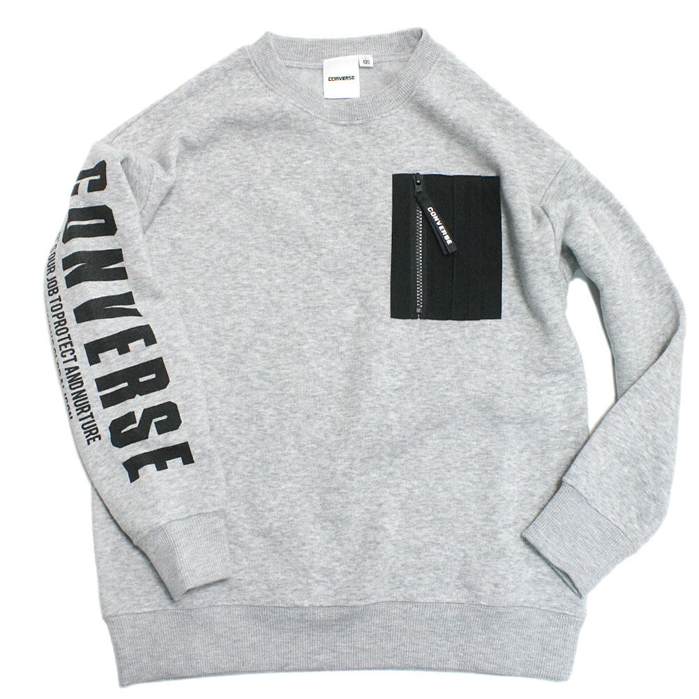 【RAT EFFECT ラットエフェクト ジュニア 子供服】 【CONVERSE×RAT EFFECT】MA-1トレーナー 杢グレー