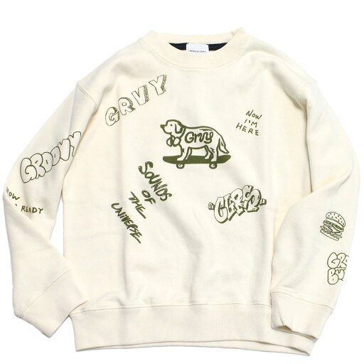 【グルーヴィーカラーズ groovy colors ジュニア 子供服】 ウラケ GRAFFITI スウェット 11OW生成