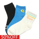 【オーシャンアンドグラウンド/子供服/ベビー/キッズ/ジュニア/ocean&ground】 セール 【50%OFF】 モンスターアンクルソックス3PSET ブラ...