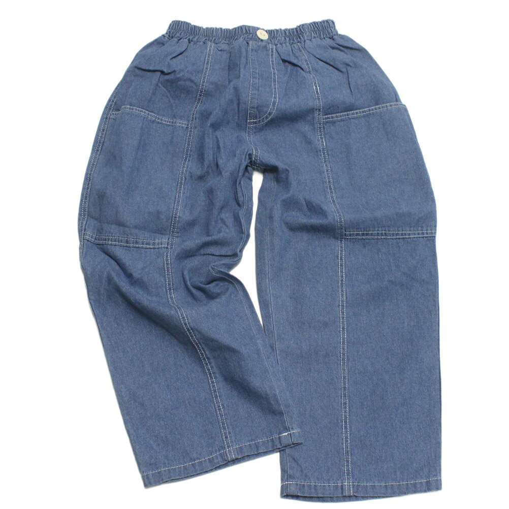 Long-Trousers, Trousers - 【ピードットプルミエ p.premier】 切替デザインワイドパンツ デニム(DM)