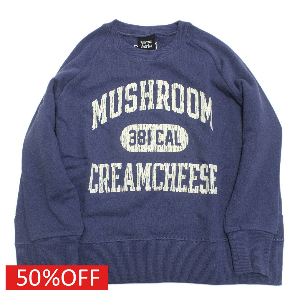 【ニードルワークス NEEDLE WORKS】 セール 【50%OFF】 柔らか裏毛MUSHROOMトレーナー ネイビー(4)