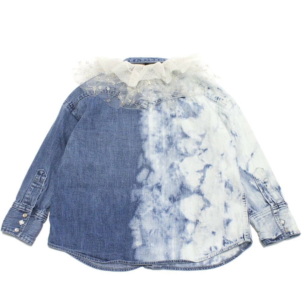 【子供服 親子 ゴートゥーハリウッド GO TO HOLLYWOOD 】 セール 【30%OFF】 チュール ツケエリツキ ワークデニムシャツ JK 14BLブルー