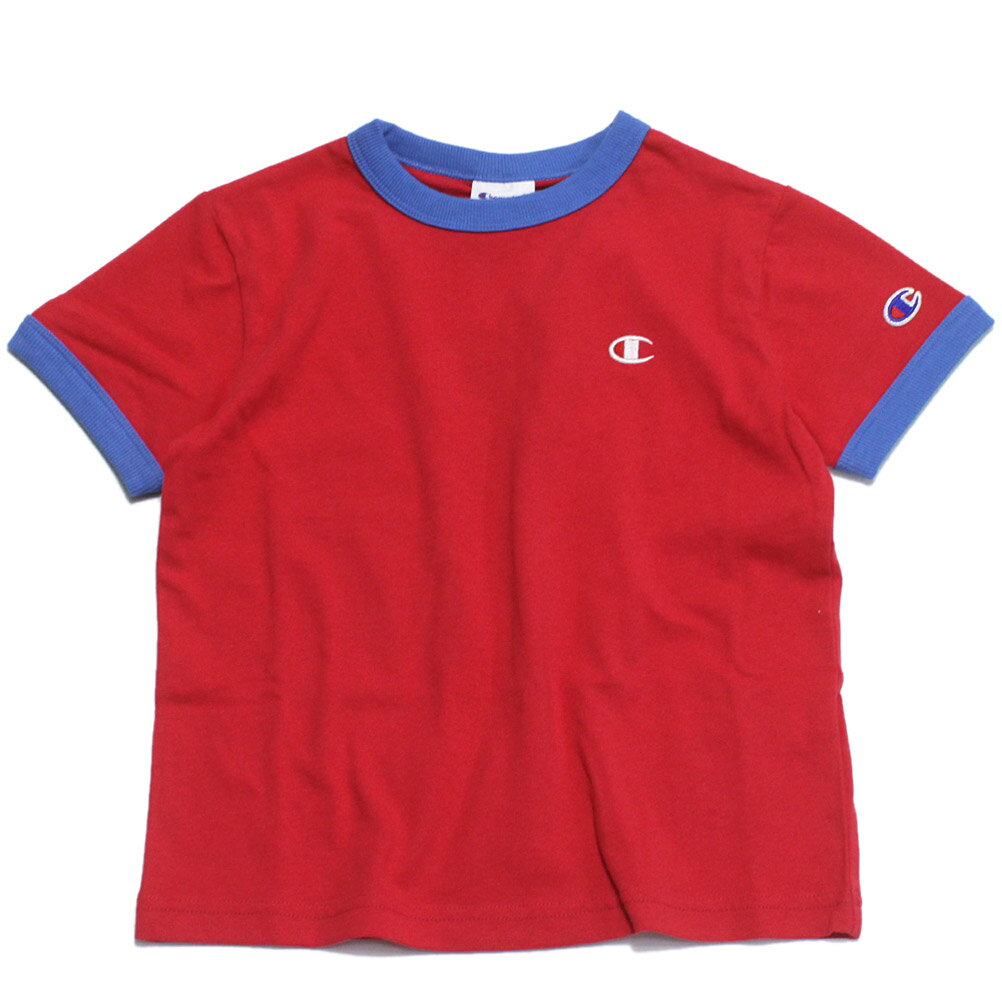 【チャンピオン/キッズ/Champion/子供服】 リンガーショートスリーブT スカーレット(947)
