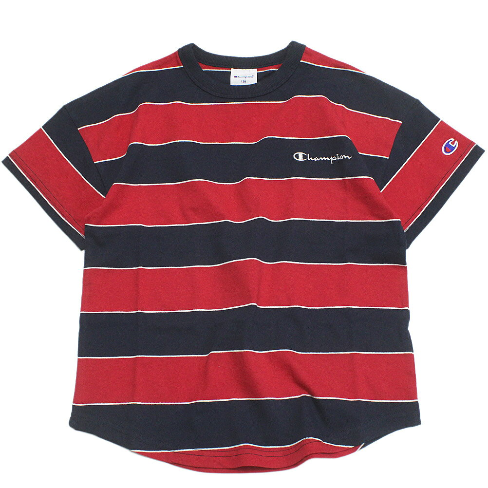 PORTER - 【チャンピオン/キッズ/Champion/子供服】 ワイドボーダーショートスリーブT スカーレット(947)