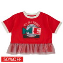 【オーシャンアンドグラウンド/子供服/ベビー/キッズ/ジュニア/ocean&ground】 セール 【50%OFF】 チュールペプラムリンガーTシャツ レッド(RD)