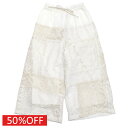 【子供服 親子 ゴートゥーハリウッド GO TO HOLLYWOOD 】 セール 【50%OFF】 パッチワーク レース レイヤードフウ ワイドPN 1W白