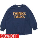 【子供服 ジュニア 親子 GENERATOR ジェネレーター】 セール 【20 OFF】 あす楽 THINKS TALKS L/S Tシャツ ブルー(BL)