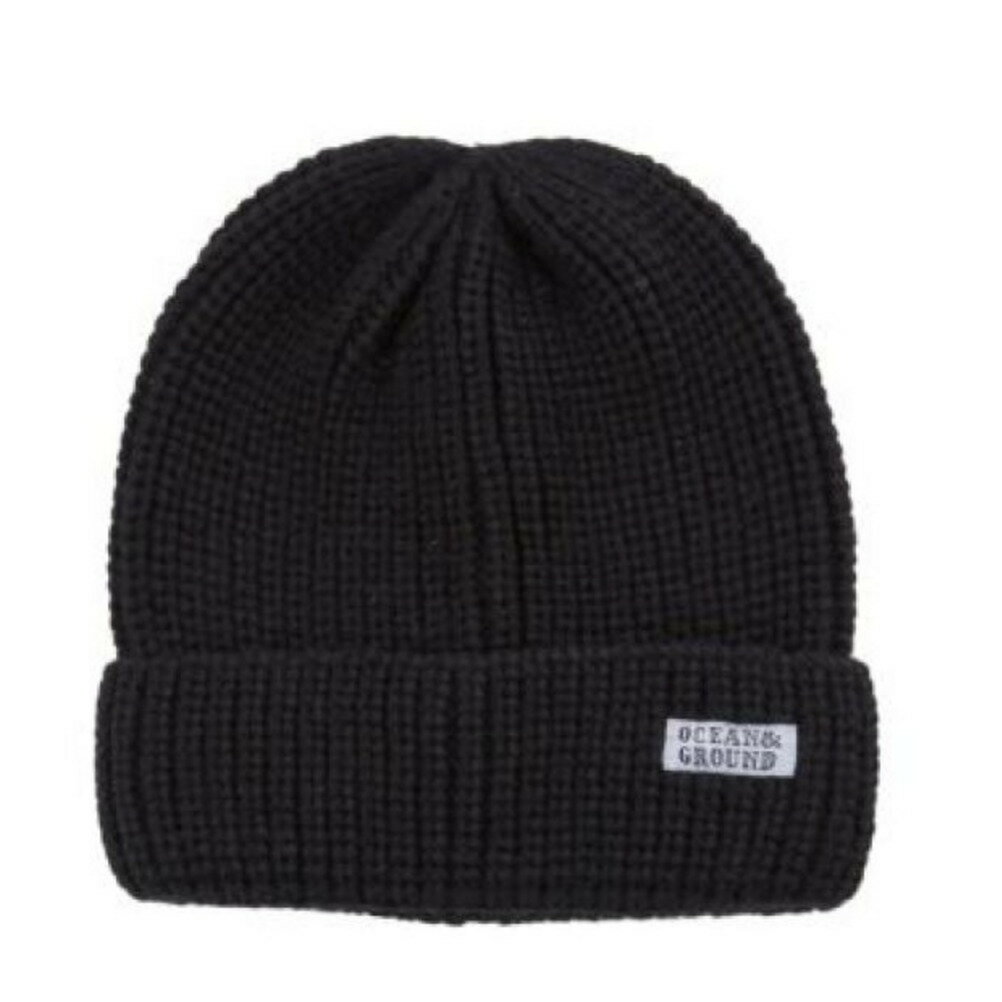 【オーシャンアンドグラウンド/子供服/ベビー/キッズ/ジュニア/ocean&amp;ground】 ローゲージリブワッチCAP ブラック(BK)