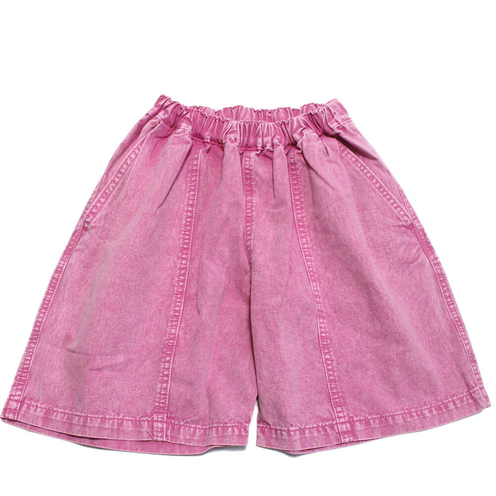 【オーシャンアンドグラウンド/子供服/ベビー/キッズ/ジュニア/ocean&amp;ground】 タックカラーワイドショーツ(4.5丈) ピンク(PK)