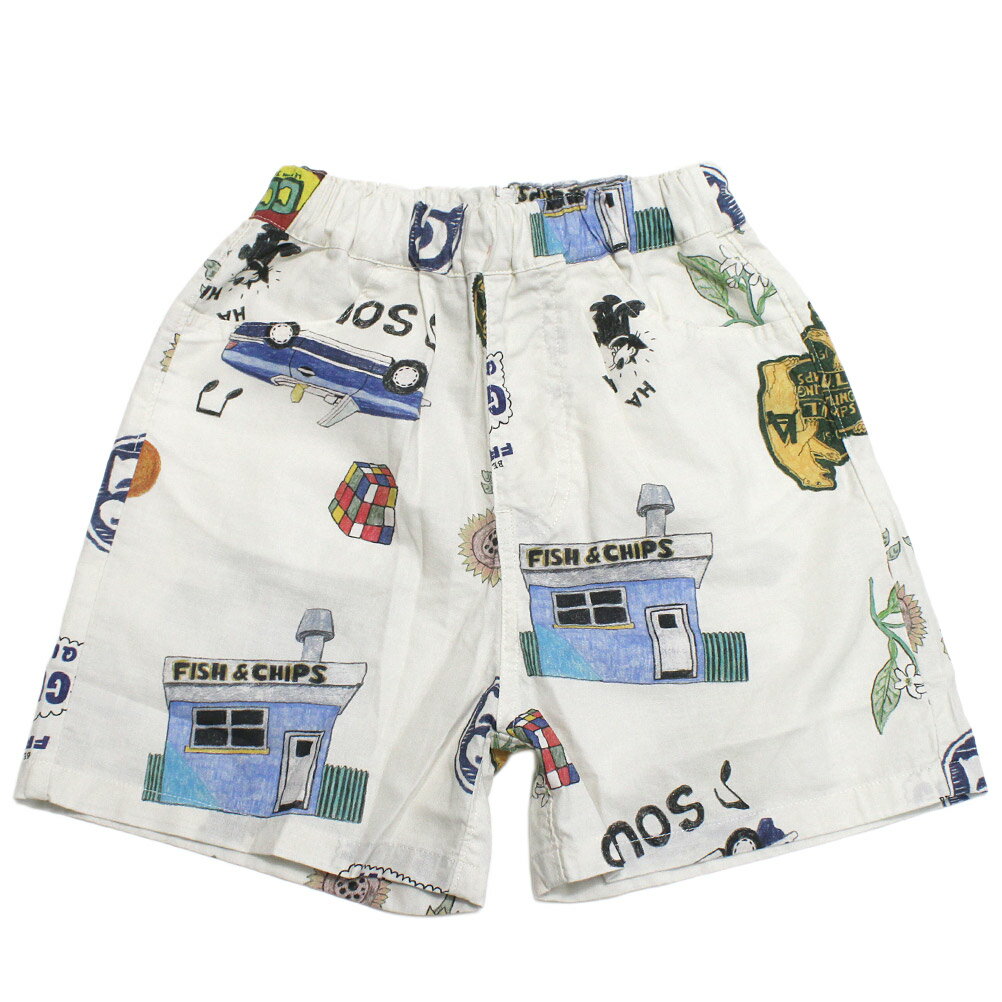 【オーシャンアンドグラウンド/子供服/ベビー/キッズ/ジュニア/ocean＆ground】 ペイントアートショーツ アイボリー(IV)