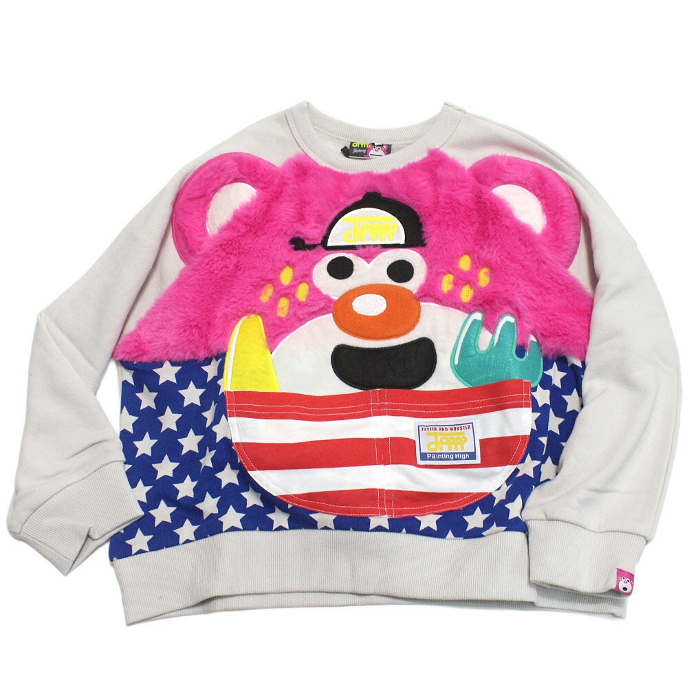 “ジャム”のビッグフェイス ワイドトレーナーもこもこのファーで立体的なテンチョーがインパクト大なスウェット。フロントにはポケット、バックにはファーのしっぽ付き。身生地は肌なじみのいいコットン天竺を採用。ドロップショルダーでゆとりのあるシルエットです。本体　綿100%リブ部分　綿95%　ポリウレタン5%レオパードメーカー希望小売価格はメーカー商品タグに基づいて掲載しています関連キーワード:子供服 キッズ トドラー ジュニア Jr 男子 男児 男の子 女子 女児 女の子 ガールズ ボーイズ ユニセックス きょうだい 兄弟 姉妹 大人 レディース リンクコーデ お揃い ピンク 90cm 100cm 110cm 120cm 130cm S(160)cm M(170)cm L(UNISEX)cm jam5225004トップ&nbsp;>&nbsp;ブランド一覧&nbsp;>&nbsp;サ&nbsp;>&nbsp;ジャム(JAM)トップ&nbsp;>&nbsp;アイテム一覧&nbsp;>&nbsp;トップス&nbsp;>&nbsp;トレーナートップ&nbsp;>&nbsp;レディース&nbsp;>&nbsp;トップス&nbsp;>&nbsp;トレーナーサイズ(cm)90100110120130S(160)M(170)L(UNISEX)着丈(BC)35.538404447606162身幅4344454750576163ゆき丈4551546163787982採寸結果は全てセンチ表記です。商品により多少の誤差がございます。目安とお考え下さい。※BCはバックセンター（首から裾までの後中心）です。※SNPはサイドネックポイント（肩から裾までの直線で計測した長さ）です。生地の透け感なしあり生地の厚み薄手普通厚手生地の伸縮性なしややありありa174a175a178a245a246a249a252a293a