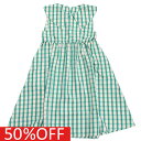【マルーク 子供服 maarook 女の子 親子 ガールス ベビー ベビーギフト】 セール 【50%OFF】 サッカーギンガムワンピース グリーン(29)