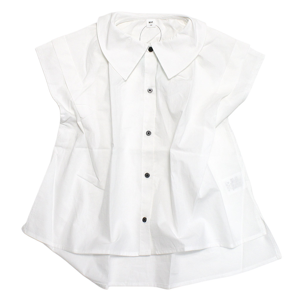 Short Sleeves - 【NHT/エヌエイチティー/女の子/保育園着/子供服/キッズ】 タック ブラウス オフホワイト(OW)