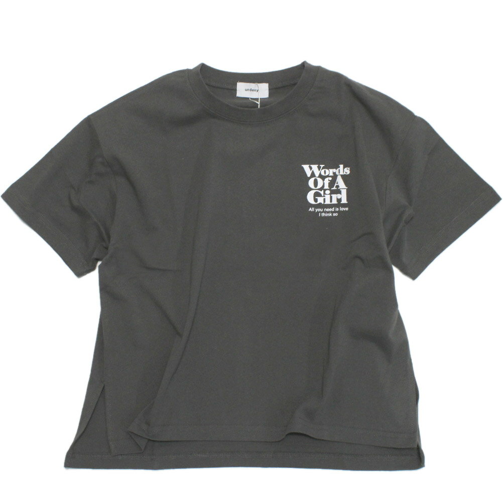 乐天商城 - 【子供服 アンディニー undeny. キッズ レディース 女の子】 Words of Tシャツ チャコール(CG)