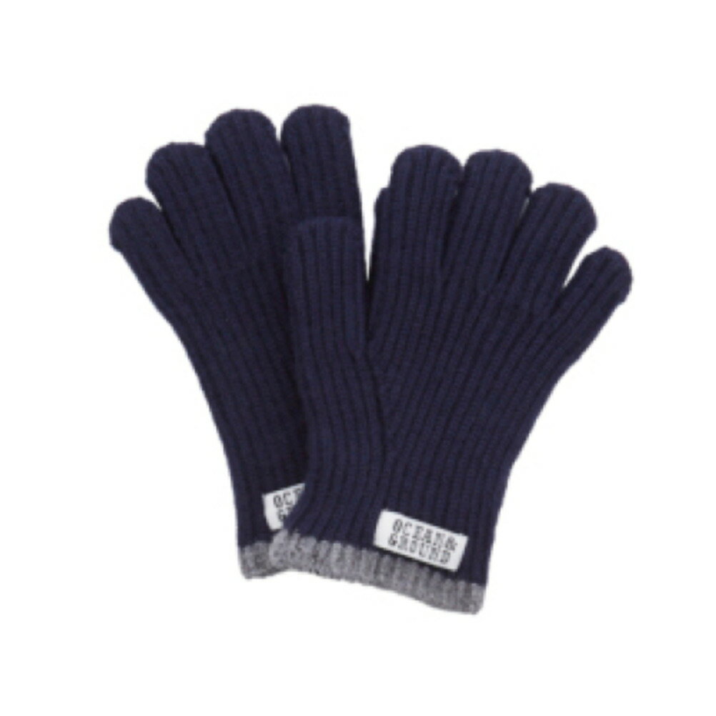 【オーシャンアンドグラウンド/子供服/ベビー/キッズ/ジュニア/ocean&ground】 リブアミ手袋 ネイビーブルー(NV)(4)