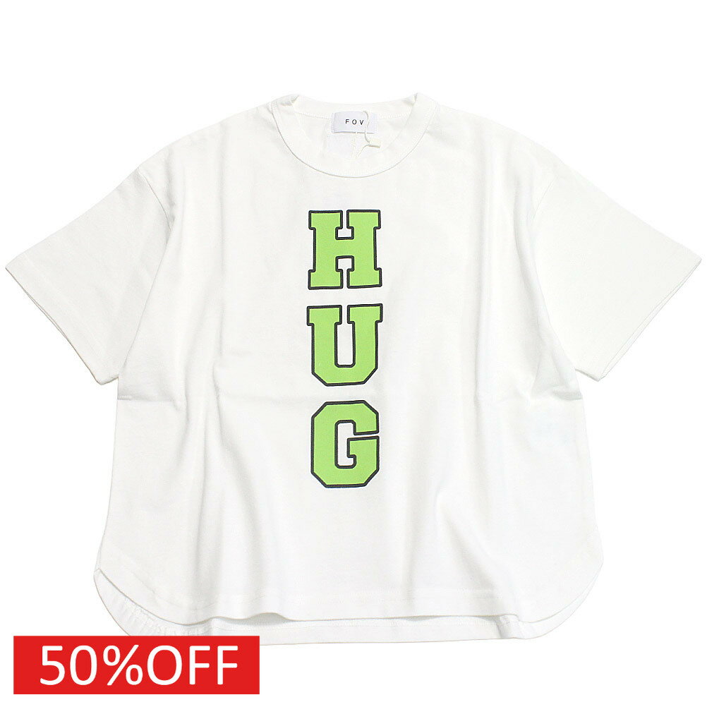 Rakuten - 【子供服 フォブ FOV キッズ】 セール 【50%OFF】 HUG 6分袖 Tシャツ ホワイト(WH)