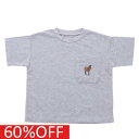 【オーシャンアンドグラウンド/子供服/ベビー/キッズ/ジュニア/ocean&ground】 セール 【60%OFF】 アニマルシシュウポケットTシャツ グレー(GY)