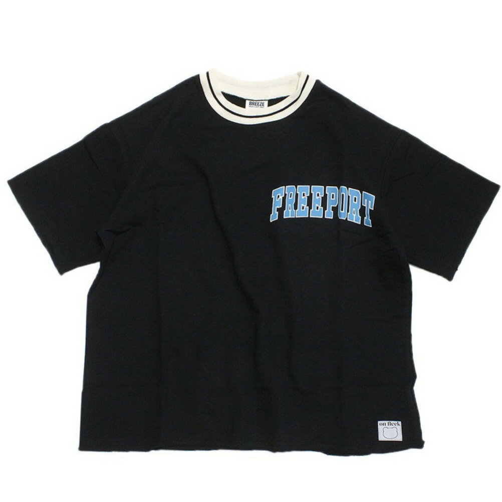 あす楽 アーチロゴプリントTシャツ(5分袖) ブラック(BK)
