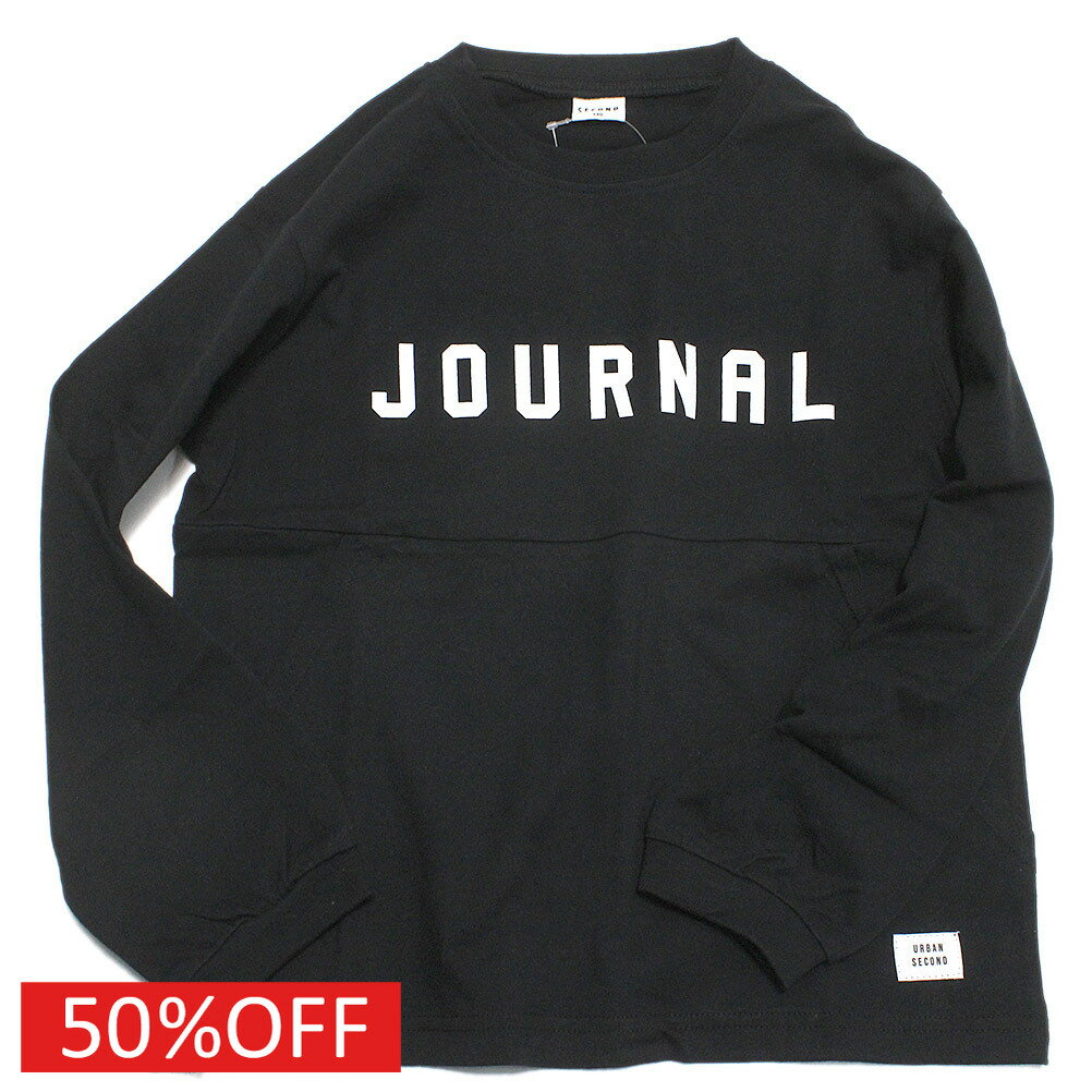 印花 - 【SECONDセカンド/子供服/アウトドア/カジュアル/キッズ/ジュニア】 セール 【50%OFF】 JOURNALロングTシャツ ブラック(BK)