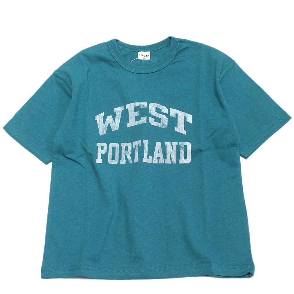 【SECONDセカンド/子供服/アウトドア/カジュアル/キッズ/ジュニア】 WESTバック切替Tシャツ グリーン(GN)