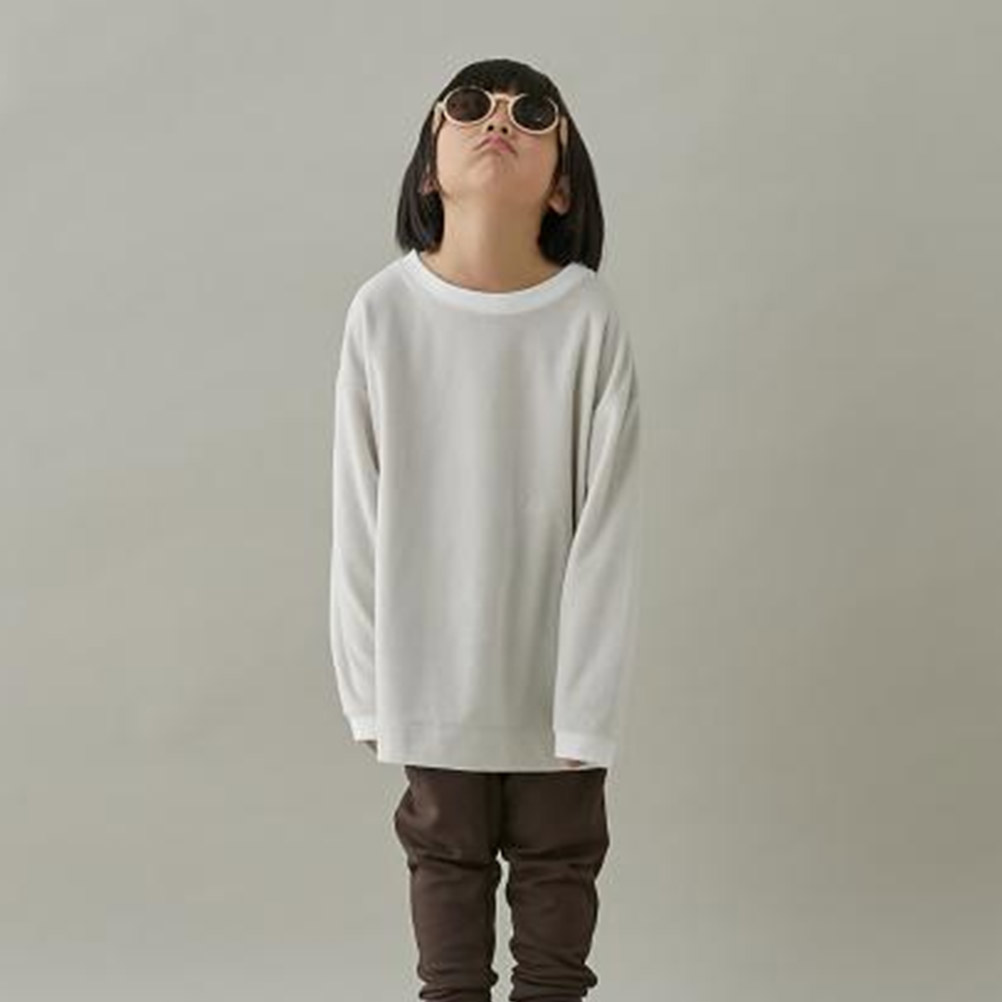 【子供服 MOUN TEN. マウンテン ジュニア MOUNTEN】 velours ロングスリーブ ミルク