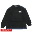 【DILASH/子供服/ディラッシュ/子ども服/ジュニア】 セール 【50%OFF】 デニム裏毛トレーナー ブラック(BK)