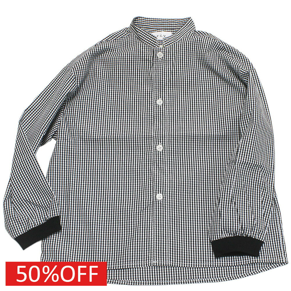 【子供服 フォブ FOV キッズ】 セール 【50%OFF】 ギンガムチェックシャツ ブラック(BK)