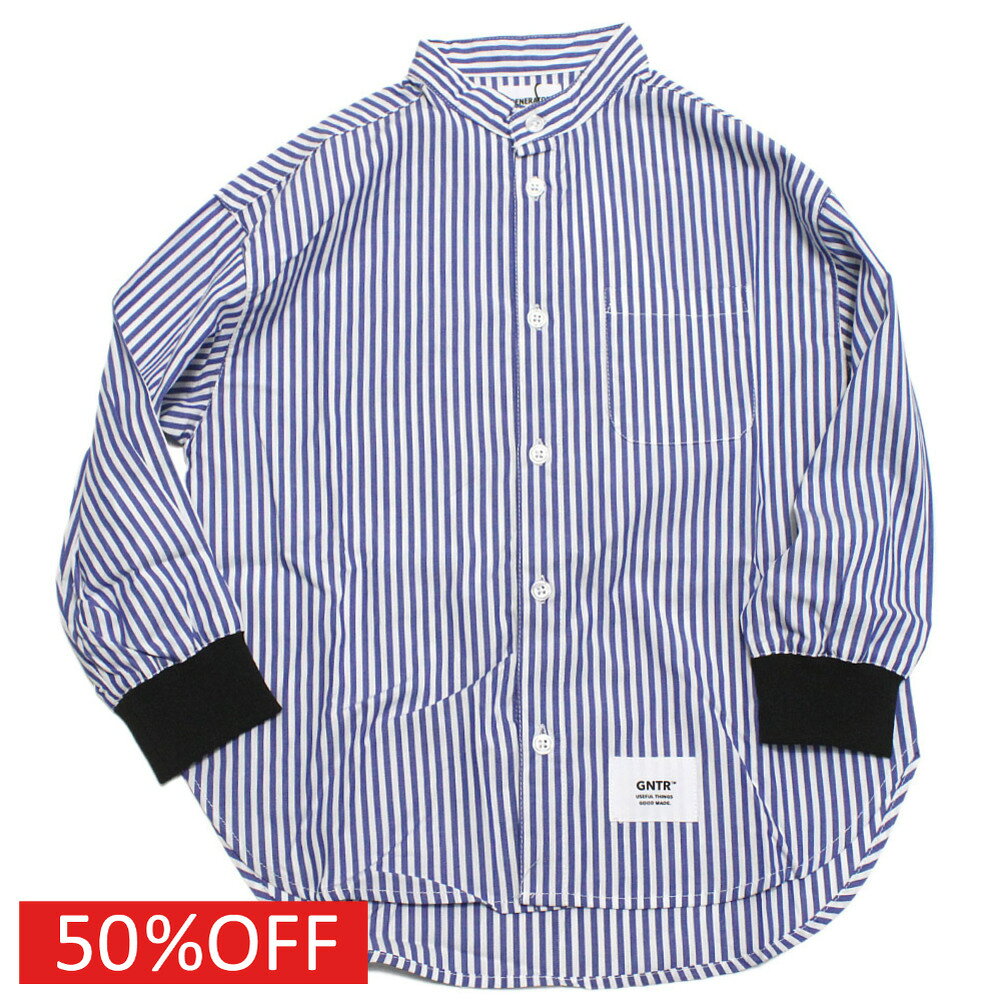 Rakuten - 【子供服 ジュニア 親子 GENERATOR ジェネレーター】 セール 【50%OFF】 ストライプバンドカラーシャツ ブルー(BL)