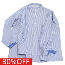 【子供服 アンディニー undeny. キッズ レディース 女の子】 セール 【30%OFF】 ストライプフレアシャツ サックスブルー(SB)