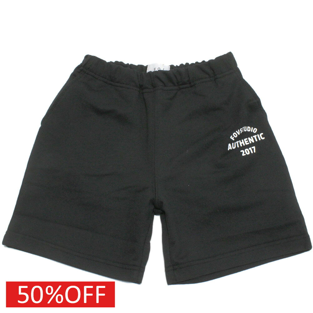 【子供服 フォブ FOV キッズ】 セール 【50%OFF】 ライトスウェットショートパンツ ブラック(BK)