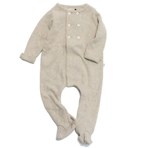 【1+in the family ワンモアインザファミリー ベビー服】 ABEL足つきカバーオール ベージュ(BEG) 【1+in the family ワンモアインザファミリー ベビー服】 ABEL足つきカバーオール ベージュ(BEG)
