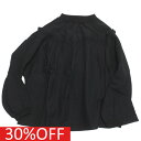 【子供服 アンディニー undeny. キッズ レディース 女の子】 セール 【30%OFF】 フリルギャザーブラウス ブラック(BK)