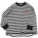 【子供服 ジュニア 親子 GENERATOR ジェネレーター】 ボーダー L/S Tシャツ ブラック(BK)(4)