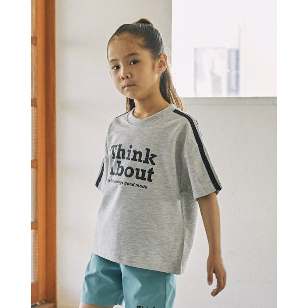 【子供服 ジュニア 親子 GENERATOR ジェネレーター】 Think About 袖ラインプルオーバー【3月入荷予定】 杢グレー(TG)