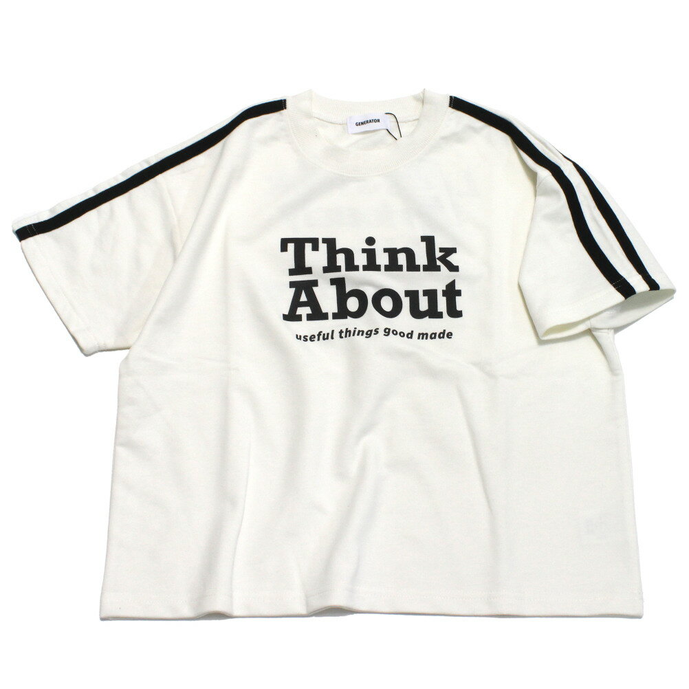 Rakuten - 【子供服 ジュニア 親子 GENERATOR ジェネレーター】 Think About 袖ラインプルオーバー ホワイト(WH)